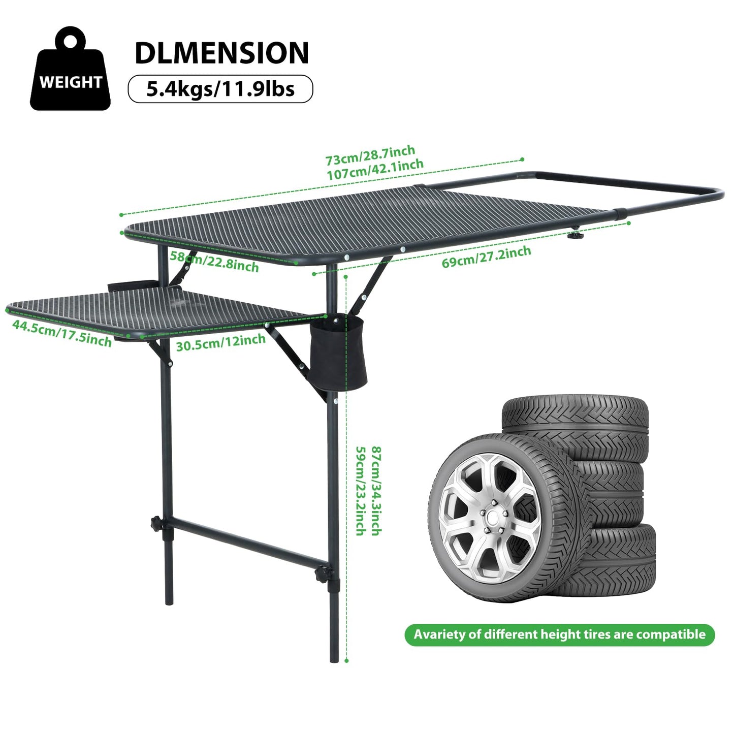 Adjustable Aluminum Tailgate Table - Lightweight Overlanding Camping Desk