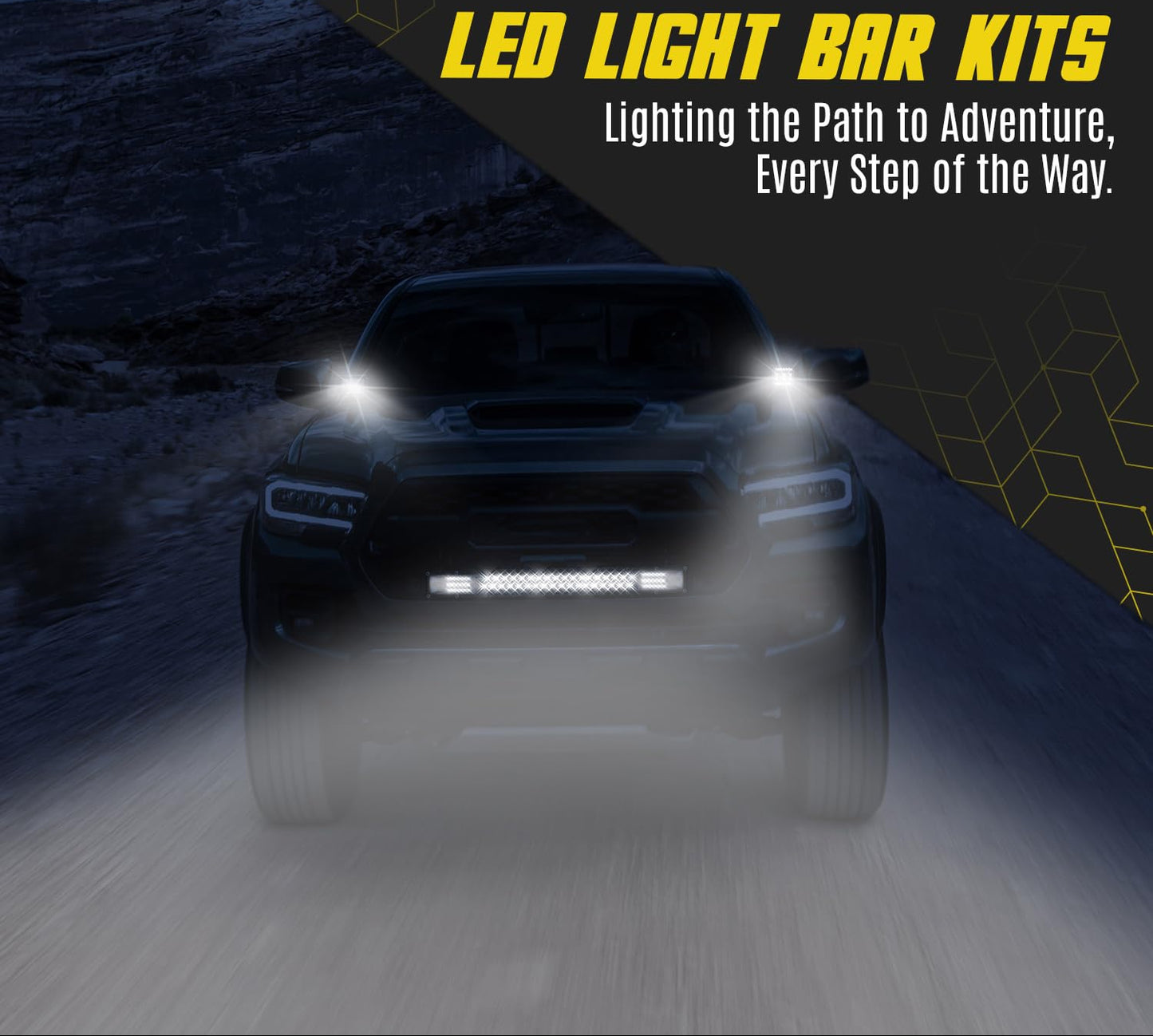 LED Light Bar Kit - 2x20" Slim Bars + 4x4" Pods + 2 Harnesses for Truck/ATV/UTV/RV