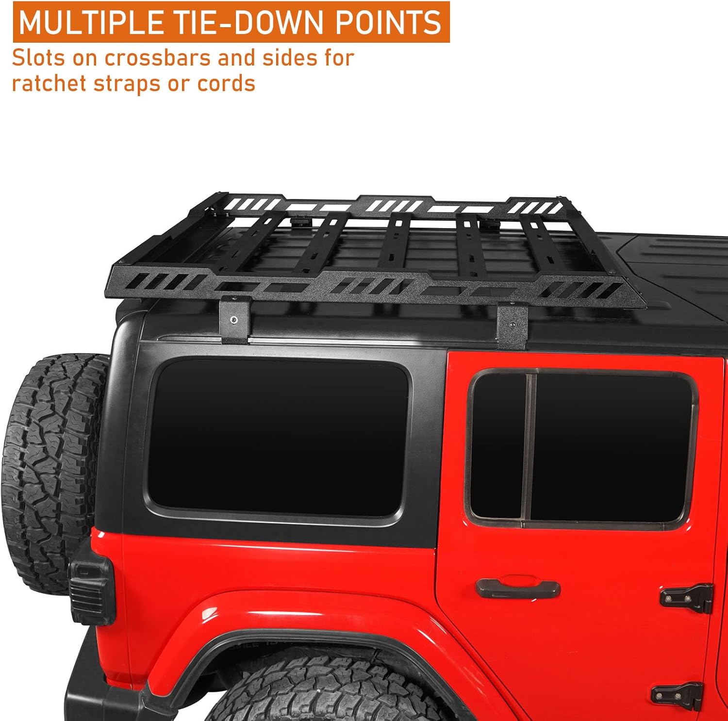 Hooke Road Overlanding Roof Rack for 2018-2025 Jeep Wrangler JL 2/4 Doors & Gladiator JT, Steel Cargo Basket for Jeep Hard Top Only