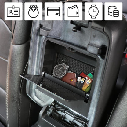 Center Console Hidden Storage Box for 2018-2026 Jeep Wrangler JL & Gladiator JT - One-Touch Access, Black