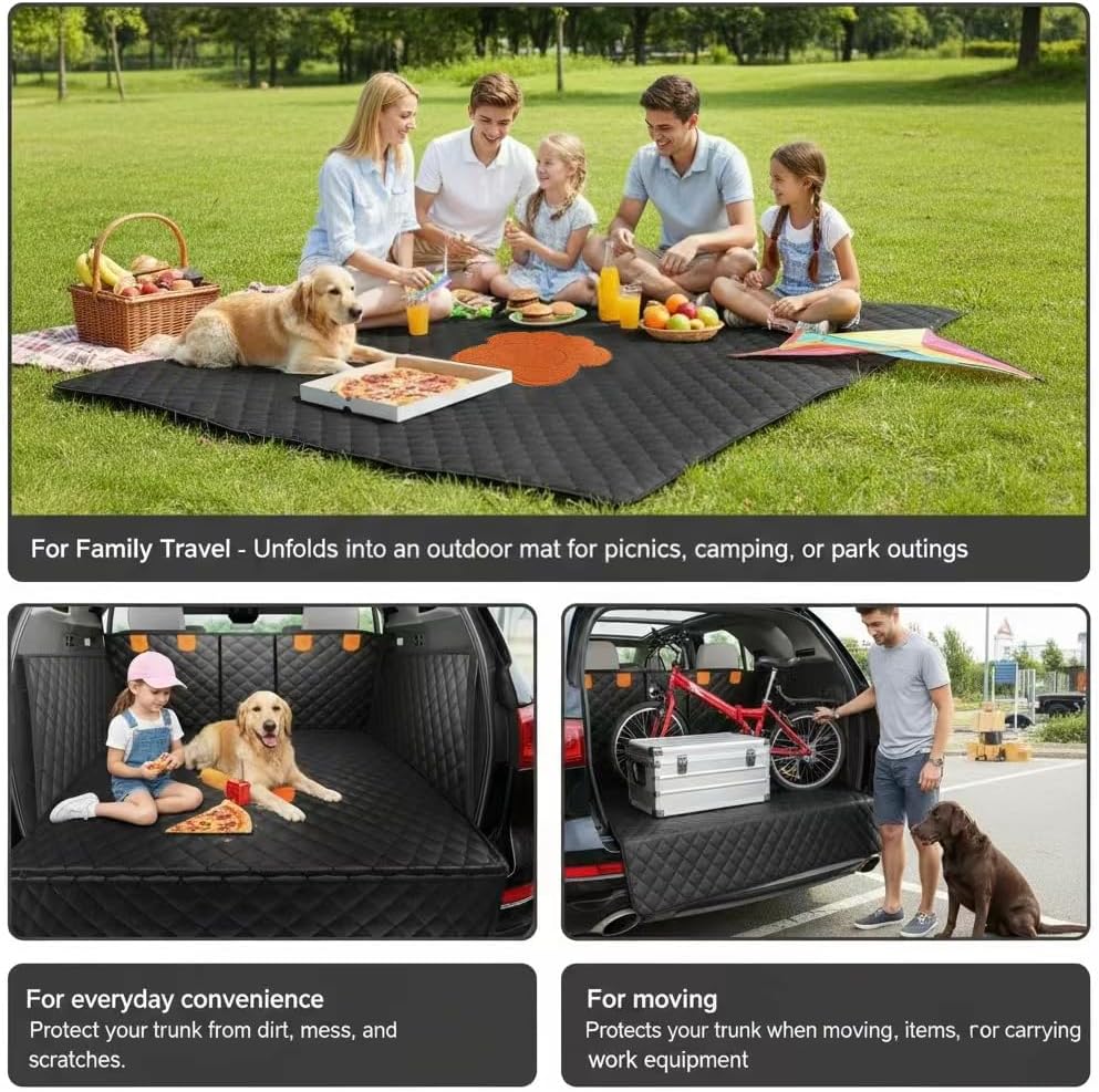 100% Waterproof Split Cargo Liner - Heavy-Duty w/60/40 Bench & Armrest Pass-Through, Machine Washable, Non-Slip