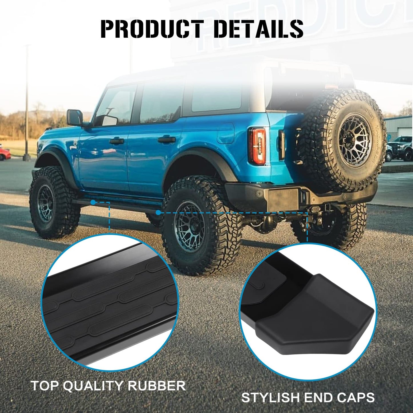 Running Boards for 2021-2026 Ford Bronco 4-Door - Side Step Bars