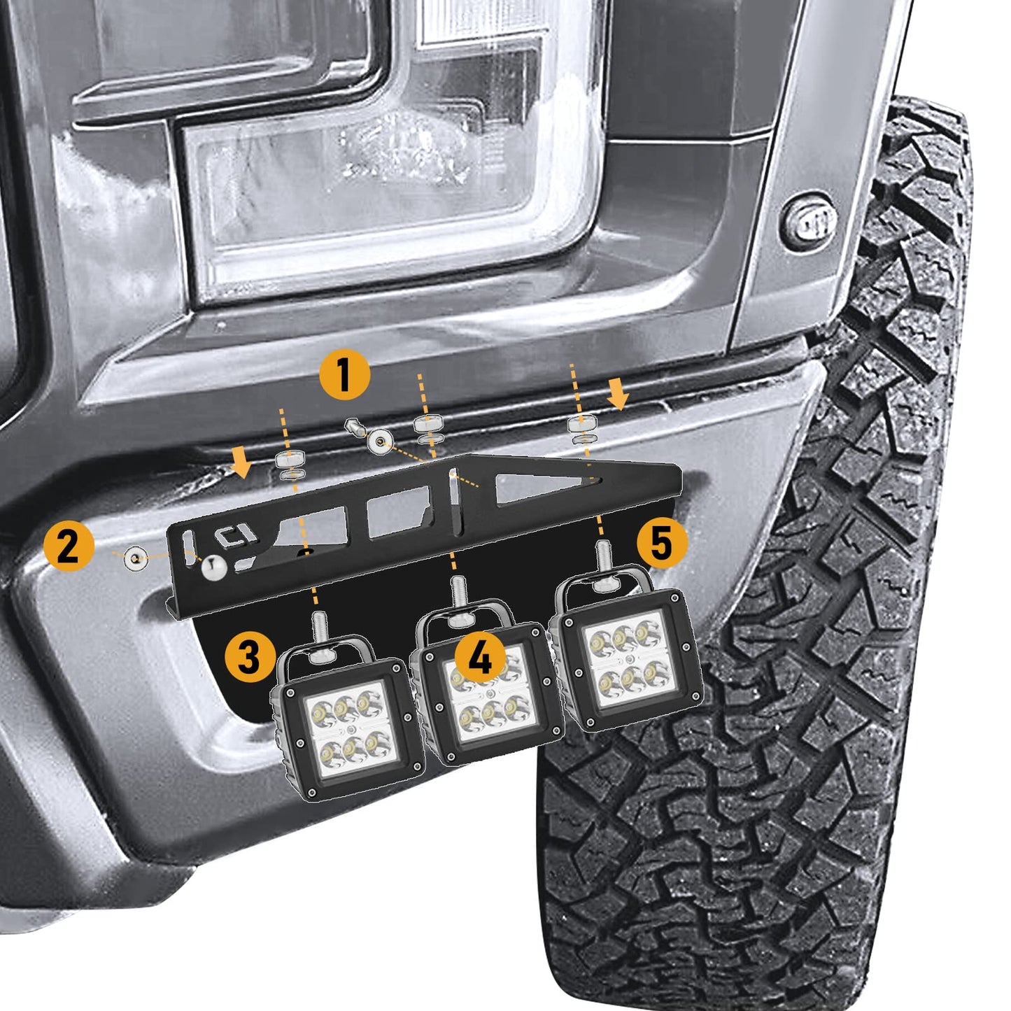 6x LED Fog Work Light Kit for Ford Raptor 2017-2020