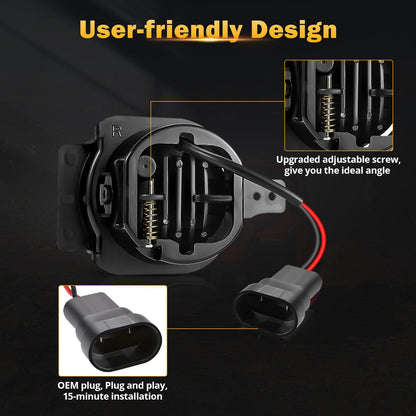 4-inch 30W Round LED Fog Lights for Jeep Wrangler JL/JLU