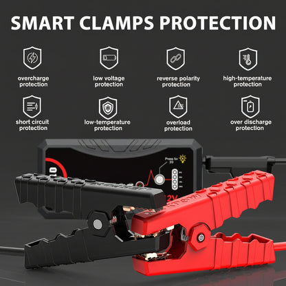 3000A Car Jump Starter - 9.0L Gas/7.0L Diesel, USB QC3.0 Portable Lithium Box