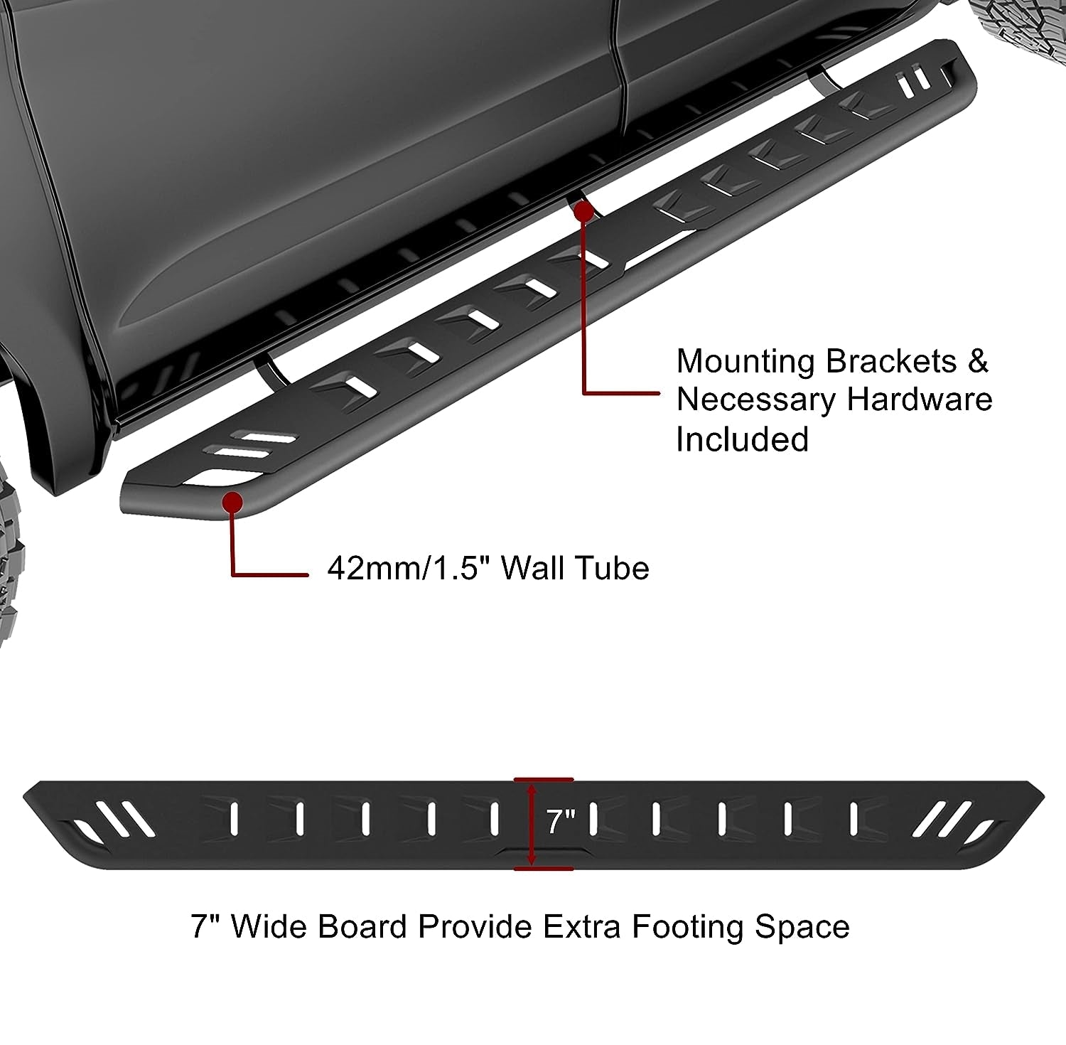 Upgraded 7” Running Boards Custom Fit 2015-2023 Ford F150, 2017-2023 Ford F250 F350 - OHMU