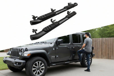 3.5" Oval Tube Running Boards for 2018-2026 Jeep Wrangler JL 4-Door