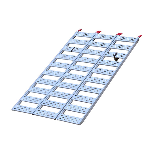 Aluminum Tri-Fold Ramp with Treads—1,500lb Capacity/500lb per Section, 50” W x 76” L