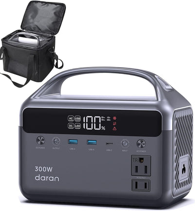 Portable Power Station 300W (600W Surge), 192Wh (60,000mAh), LiFeP04 Battery with AC Outlets(Solar Optional)