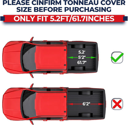 MOSTPLUS Quad Fold Soft Truck Bed Tonneau Cover On Top Compatible for 2015-2024 2025 Ford F150 F-150 Bed Fourth Fold Styleside 5.5 FT Bed Cover