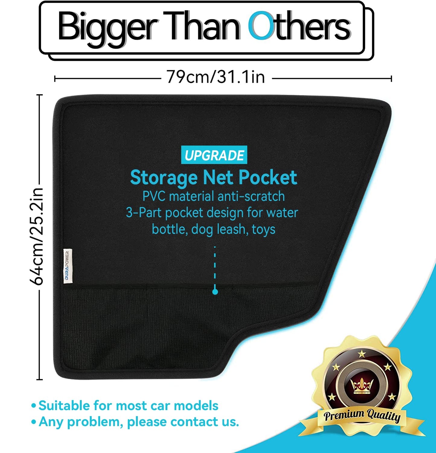 2-Pack Extra Big/Thick Dog Door Protectors - Waterproof 600D Anti-Scratch Guard for SUV/Truck (Black)
