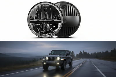 2-PCS 7" LED Headlights - DOT Approved, Hi/Lo Beam, Plug & Play, Universal Fit