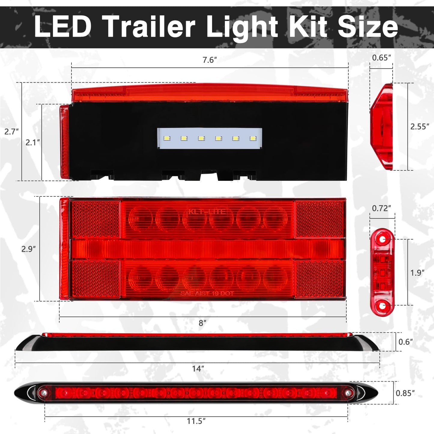 LED Submersible Trailer Light Kit for Boats, Trucks, Over 80 Inches