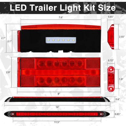 LED Submersible Trailer Light Kit for Boats, Trucks, Over 80 Inches