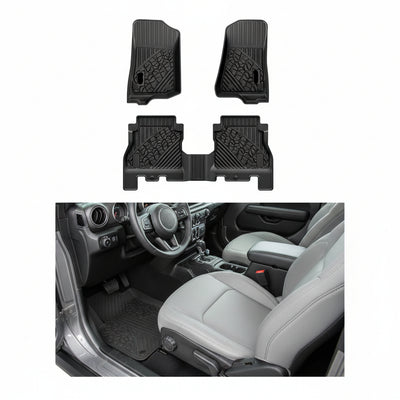 All-Weather TPE Floor Liner Set for 2018-2026 Jeep Wrangler JL 4-Door (Black)