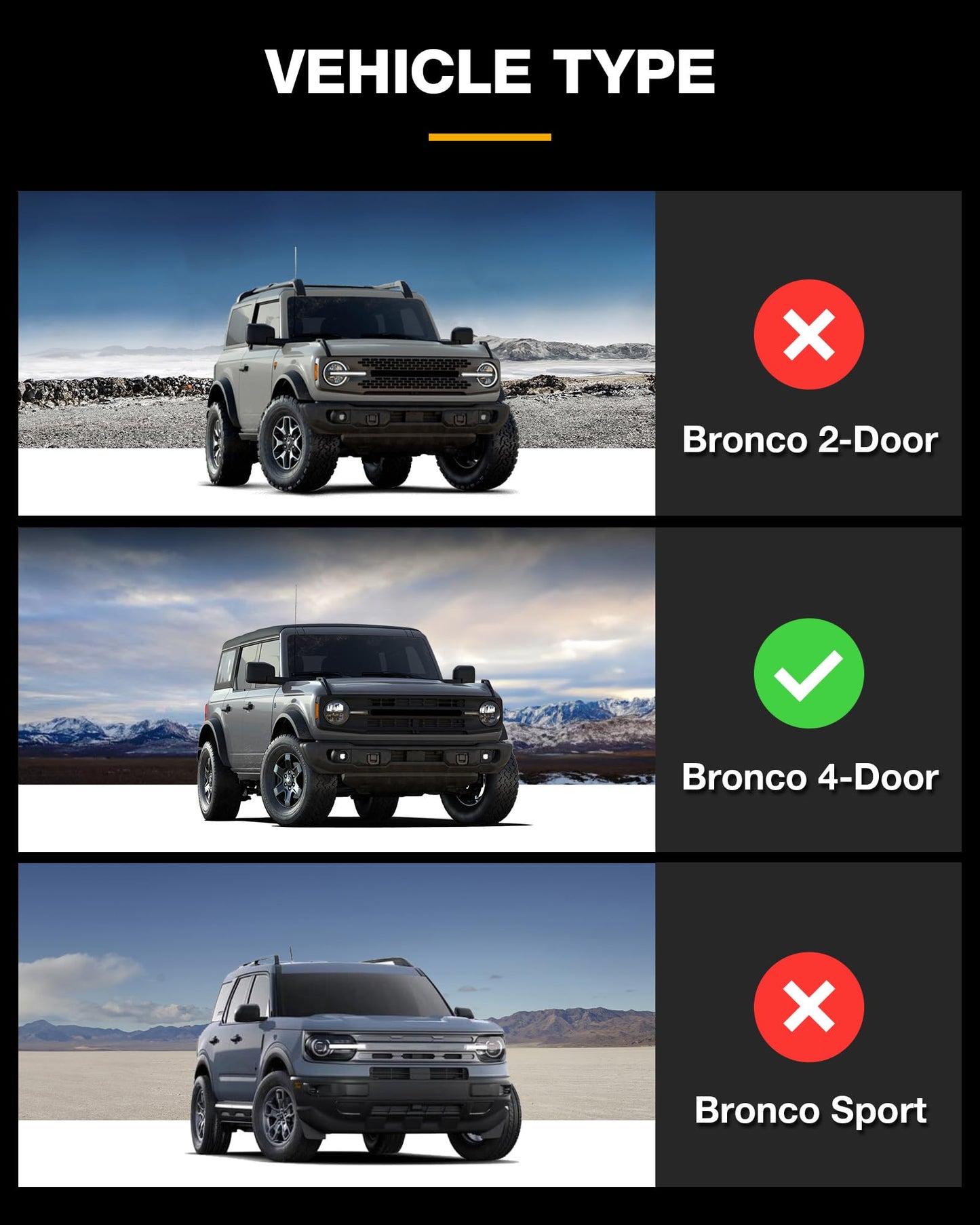 Floor Mats & Cargo Liner & Back Seat Cover for 2021-2026 Ford Bronco 4-Door (Excludes Sport & Rubberized Floor)