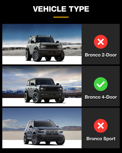 Floor Mats & Cargo Liner & Back Seat Cover for 2021-2026 Ford Bronco 4-Door (Excludes Sport & Rubberized Floor)