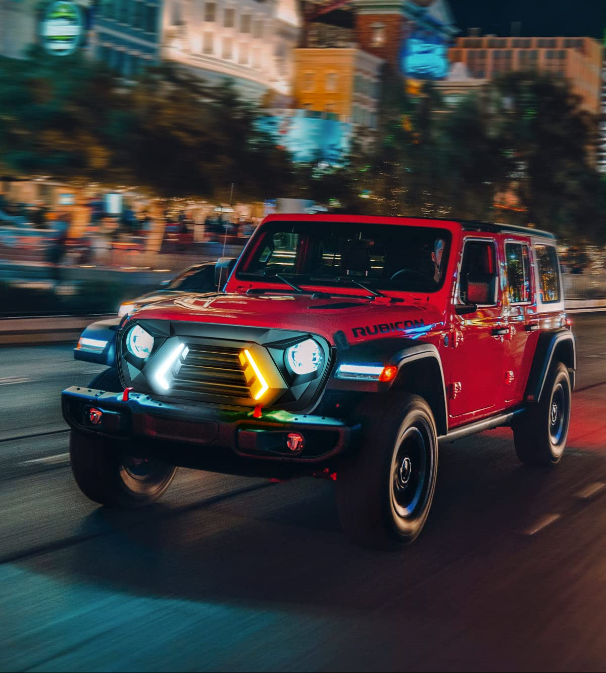 Jeep Wrangler JK Matte Black Grill with Integrated LED Turn Signals & DRLs (2007-2018)