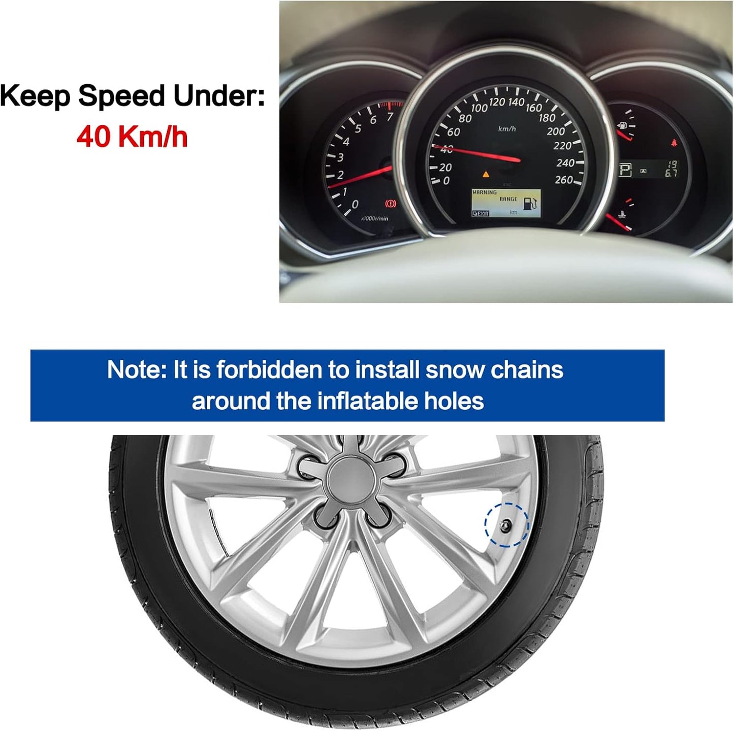 6 Pack Thickened Snow Chains For Truck SUV in Snow, Ice, Sand and Mud