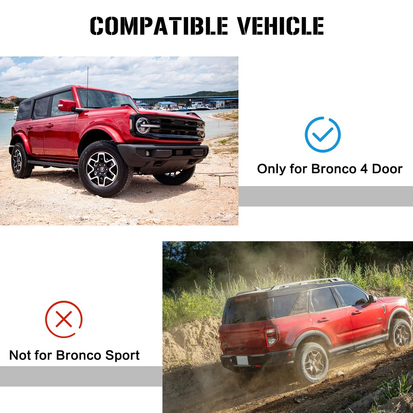 Running Boards for 2021-2026 Ford Bronco 4-Door - Side Step Bars