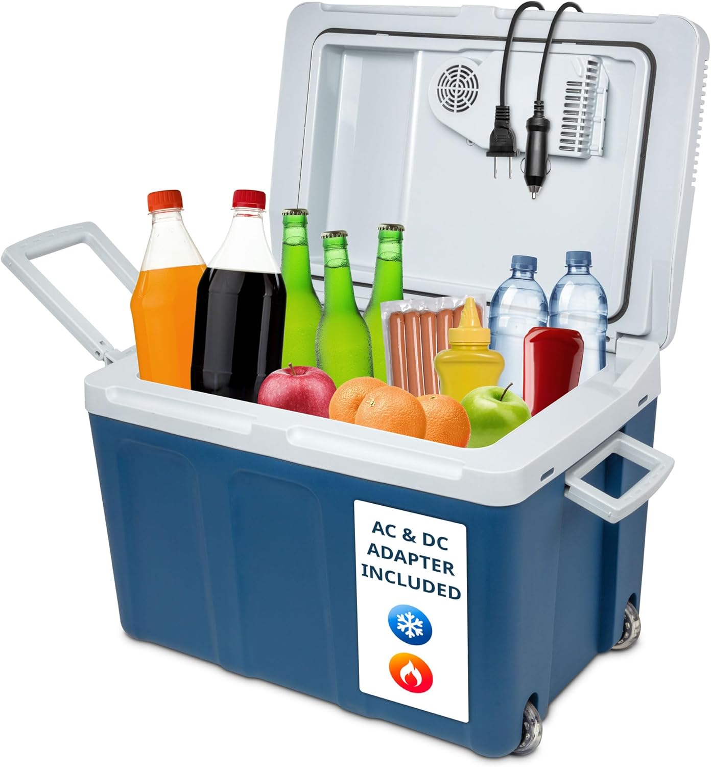 48Qt Electric Cooler/Warmer (45L) with Wheels/Handle - 12V Car/110V Home for Camping/Travel