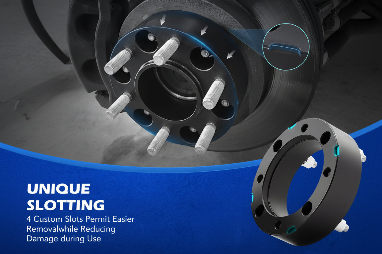 2" 4x156 ATV Wheel Spacers (4-PCS) for Polaris Ranger/RZR - 50mm with 12x1.5 Studs (Black)