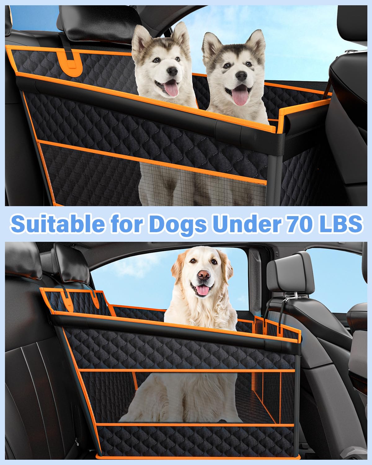 Waterproof Pet Car Seat Extender for Large Dogs, SUVs, Trucks