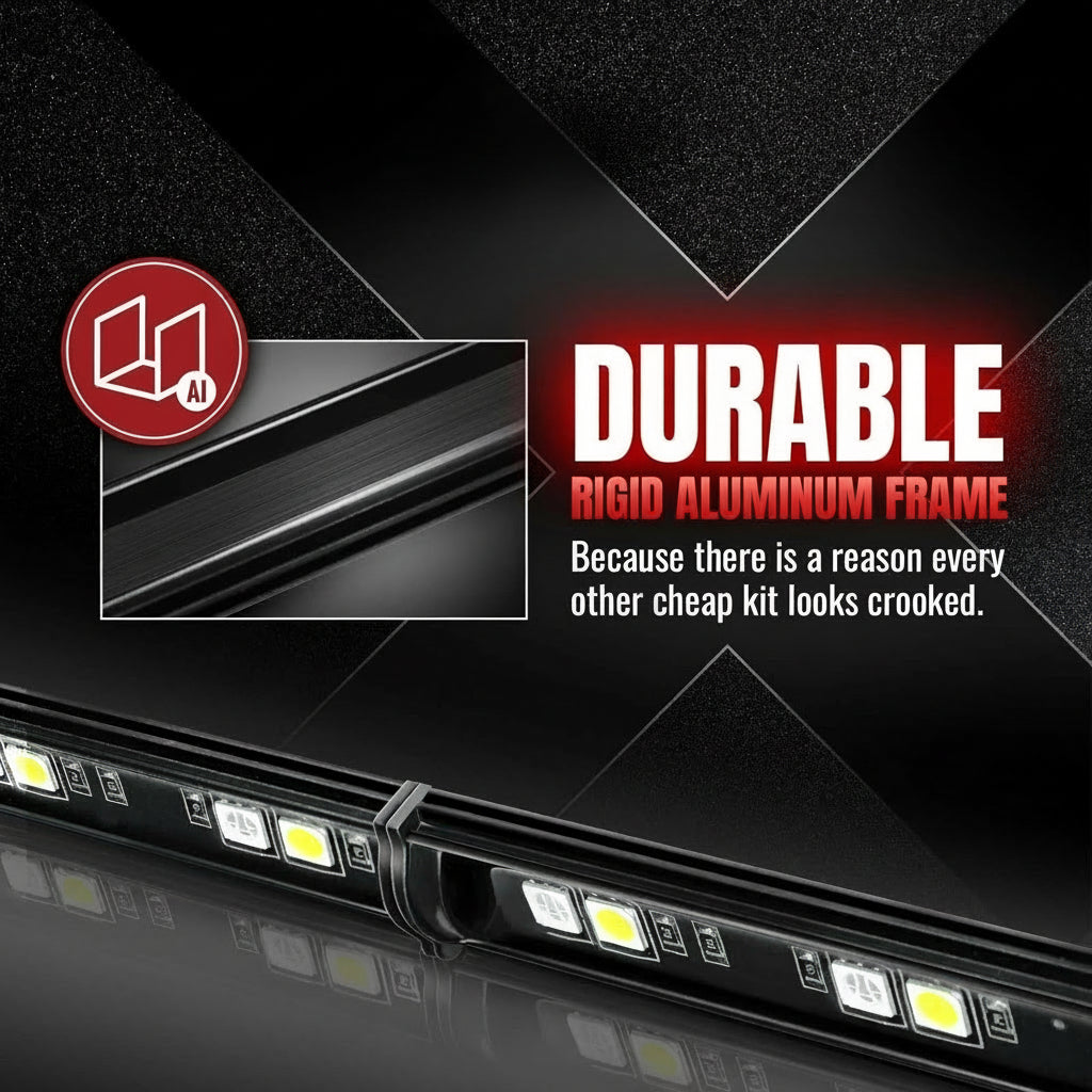 OPT7 60" Redline Parlux Single Row LED Tailgate Light Bar w/Red Turn Signal, Rigid Aluminum Frame Strip – Fits 2005–2014 F150, RAM, Silverado/Sierra 1500 – Full Functions: Brake, Reverse, Running