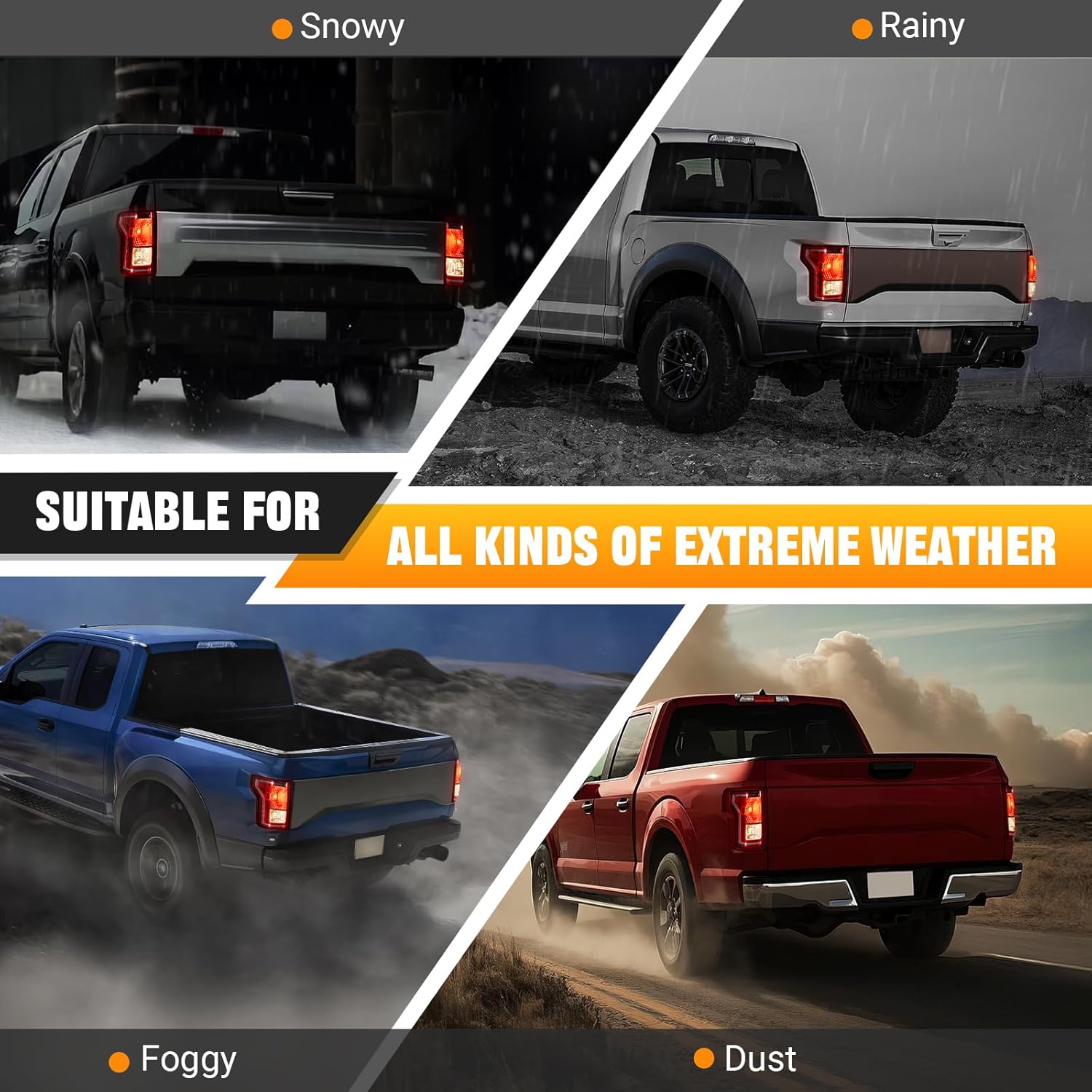 Tail Lights Assembly Compatible with 2015 2016 2017 Ford F-150 Left Driver Side Rear Light Brake Lamp Taillights with Bulbs, Replace FL3Z13405A