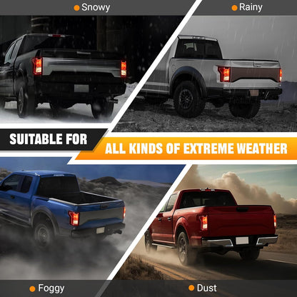 Tail Lights Assembly Compatible with 2015 2016 2017 Ford F-150 Left Driver Side Rear Light Brake Lamp Taillights with Bulbs, Replace FL3Z13405A