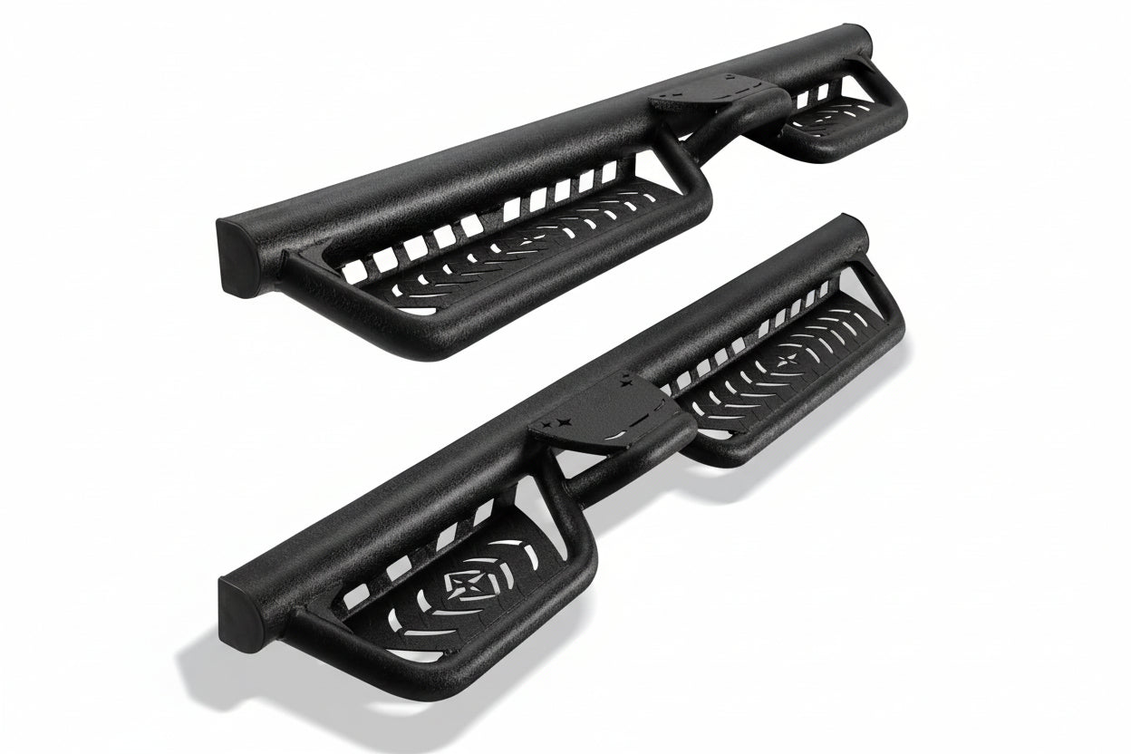 Two-Stair Heavy-Duty Running Boards for 2021-2026 Ford Bronco 4-Door - Rock Slider Nerf Bars