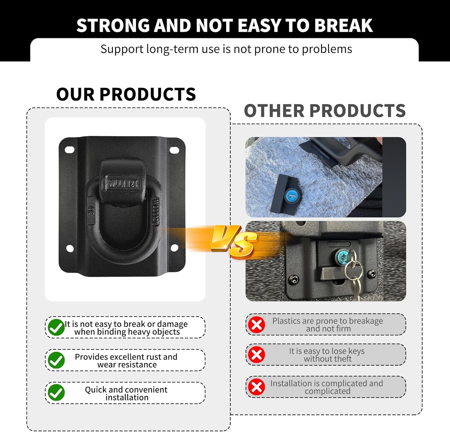 4 Pack Heavy Duty Tie Down Anchors Truck Bed Tie Downs Car Accessories Fit for 2015-2025 Ford F150 F250 F350 & Raptor 2026 Replace# FL3Z-99000A64-B & FL3Z-9928408-AB