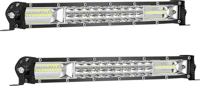 12" Double Row LED Light Bar (2-PCS) - 120W, 10000lm Flood/Spot Combo for Truck/ATV/Boat