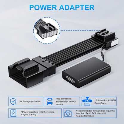 Dashcam Power Adapter (16-Pin Model A) for Ford F-Series, Explorer & Bronco - Hidden Wiring