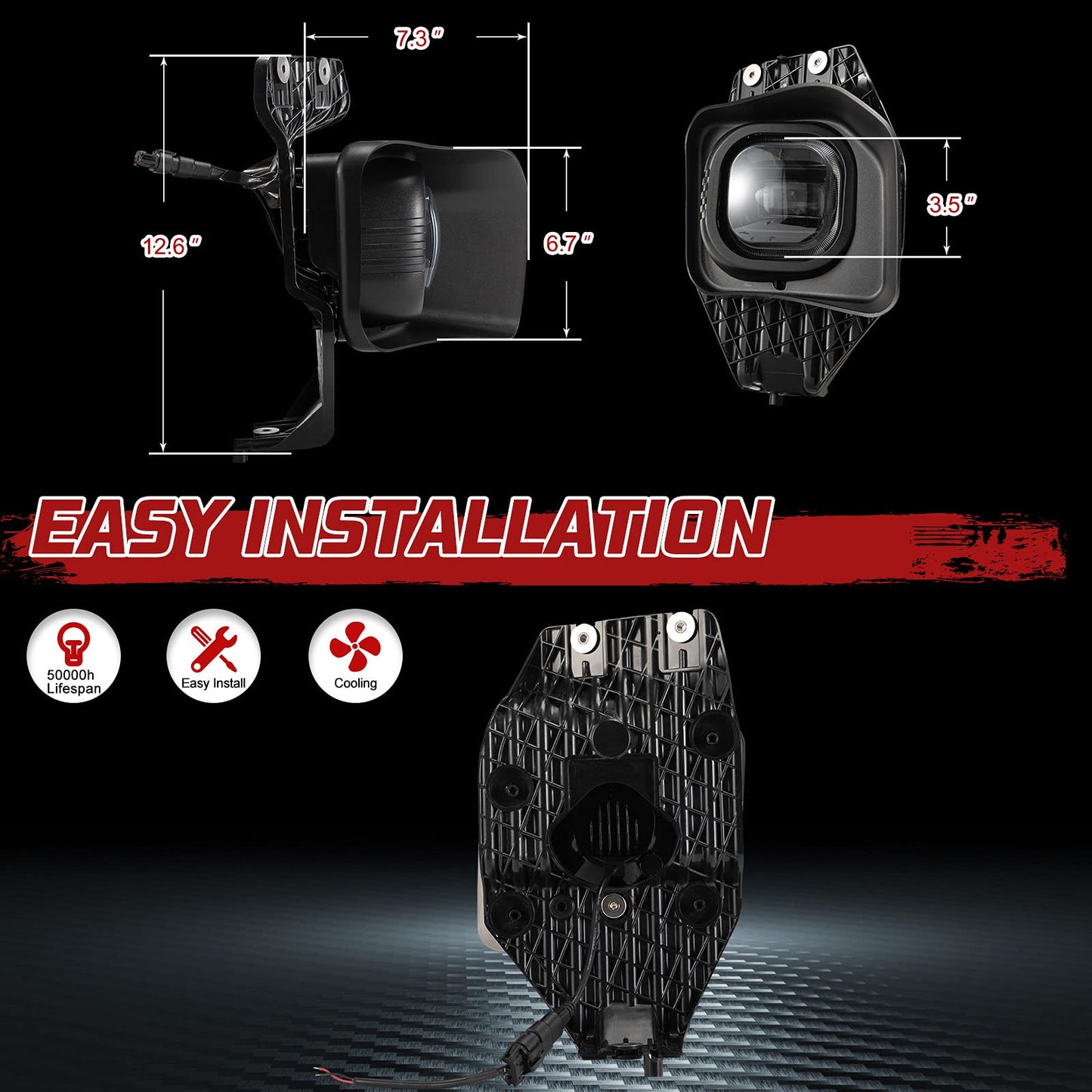 LED Fog Lights for Ford F-Series 2011-2016, Bumper Driving Lamp Kit