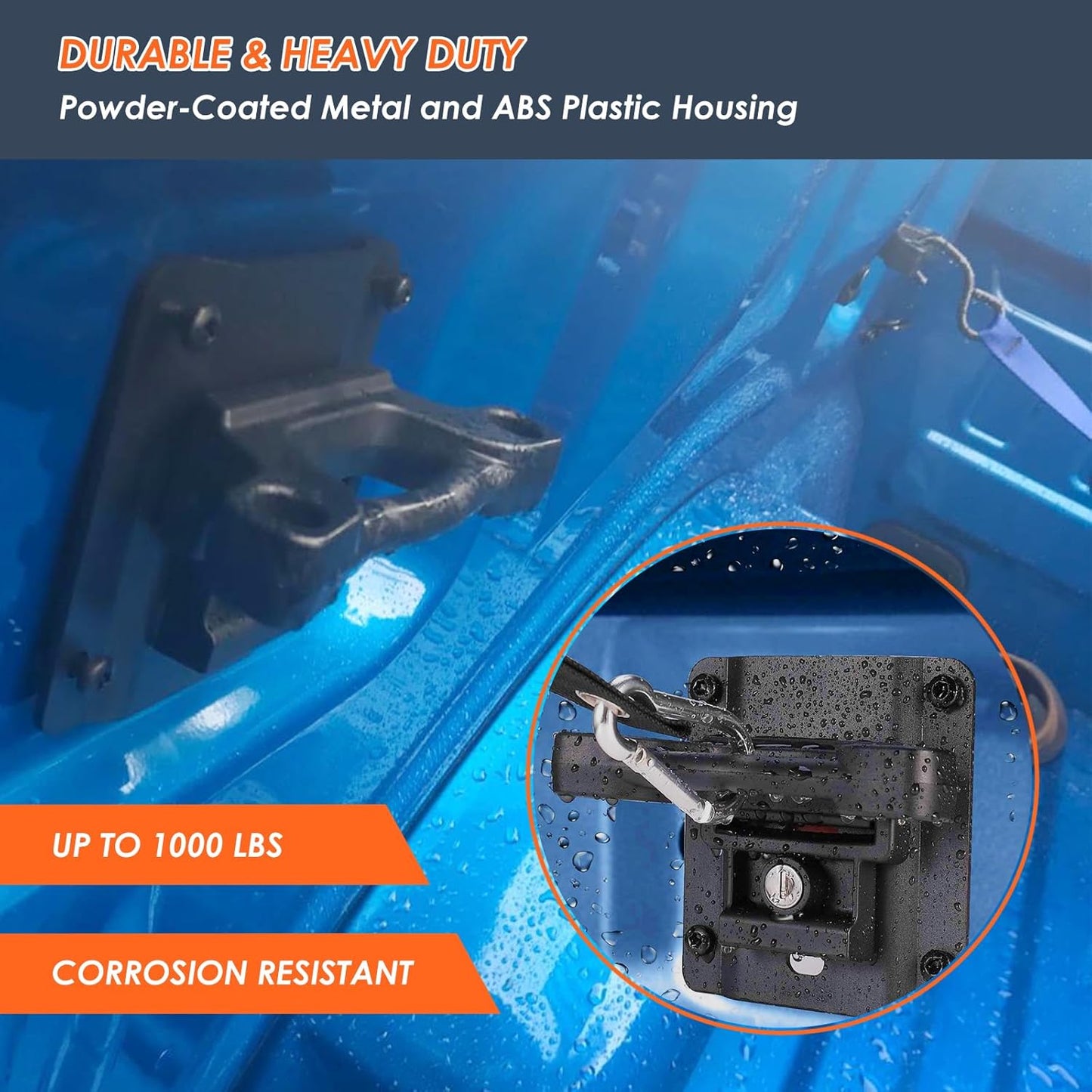 4Pcs Truck Bed Tie Down Anchors Boxlink Cleats & Plates Compatible with Ford F150 F250 F350 & Raptor 2015-2024 2025