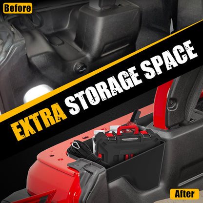 Rear Wheel Well Storage Bins for 2018-2023 Jeep Wrangler JL (Left & Right, Black)