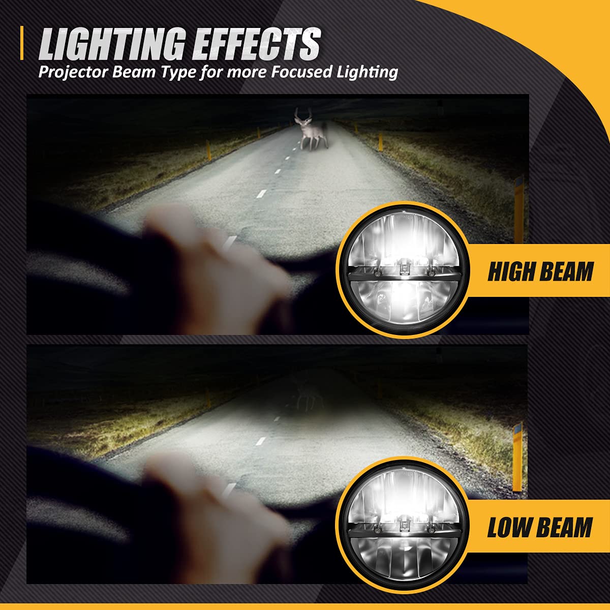 DOT Approved 7" LED Headlights - Compatible with 97-18 Jeep Wrangler (Chrome)