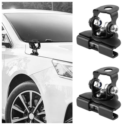 2-PCS Adjustable LED Light Bar Brackets for Hood/Grill - Universal for Car/Truck/SUV (Black)