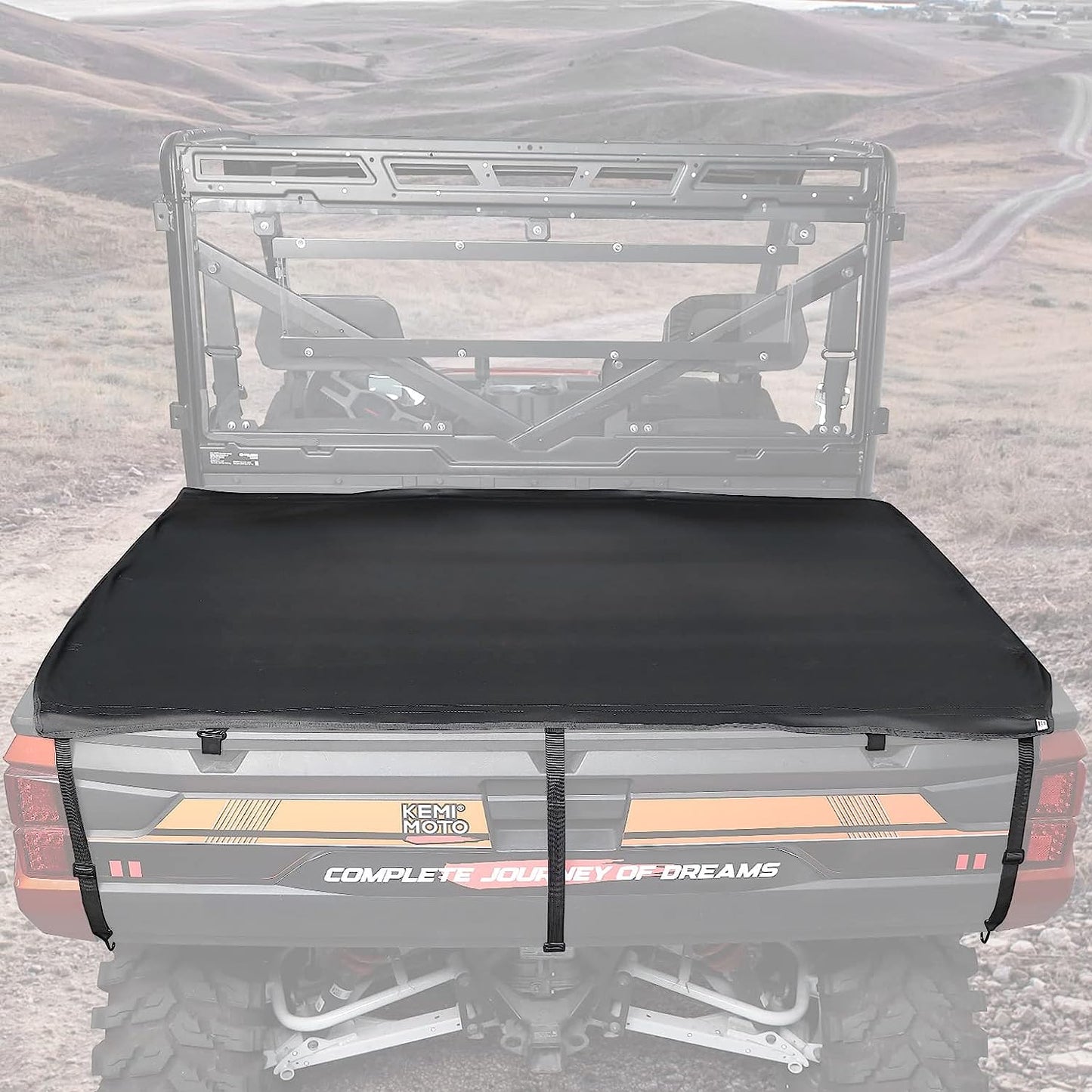 UTV Soft Cargo Bed Cover Waterproof Canvas Tonneau Cover Compatible with 2017-2023 Polaris