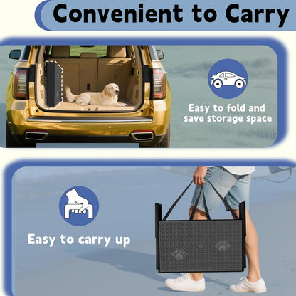 5-Step Dog Car Stairs - Upgraded Load Capacity for Large Dogs, Sturdy Portable Design