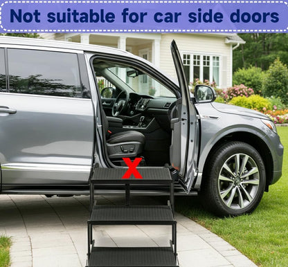 5-Step Foldable Dog Stairs - 25.6" H, 350 lb Capacity for Large Dogs (Car/Truck)