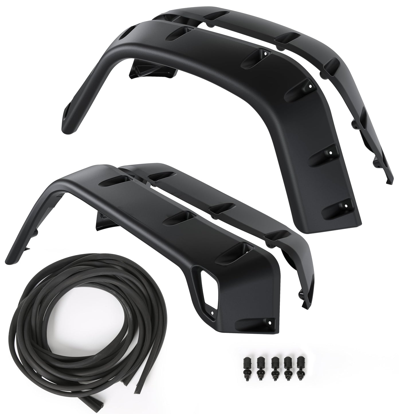 Jeep Wrangler TJ/LJ Fender Flares, Pocket-Riveted, Textured Black