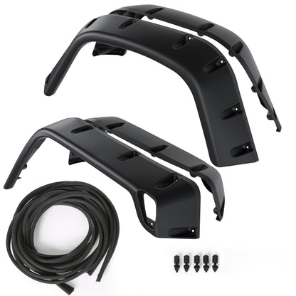 Jeep Wrangler TJ/LJ Fender Flares, Pocket-Riveted, Textured Black
