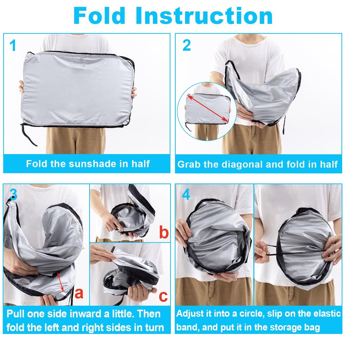 Premium Reflective Sun Shade for 2018-2026 Jeep Wrangler JL & Gladiator with Pouch