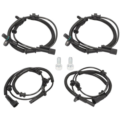 4-PCS ABS Wheel Speed Sensor Kit for 2013-2018 Ram 1500 & 2019 Classic - Replaces 68053861AB/AC/AD