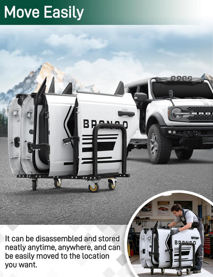 Heavy-Duty Door Hanger Storage Rack for Jeep Wrangler, Gladiator & Ford Bronco 4-Door