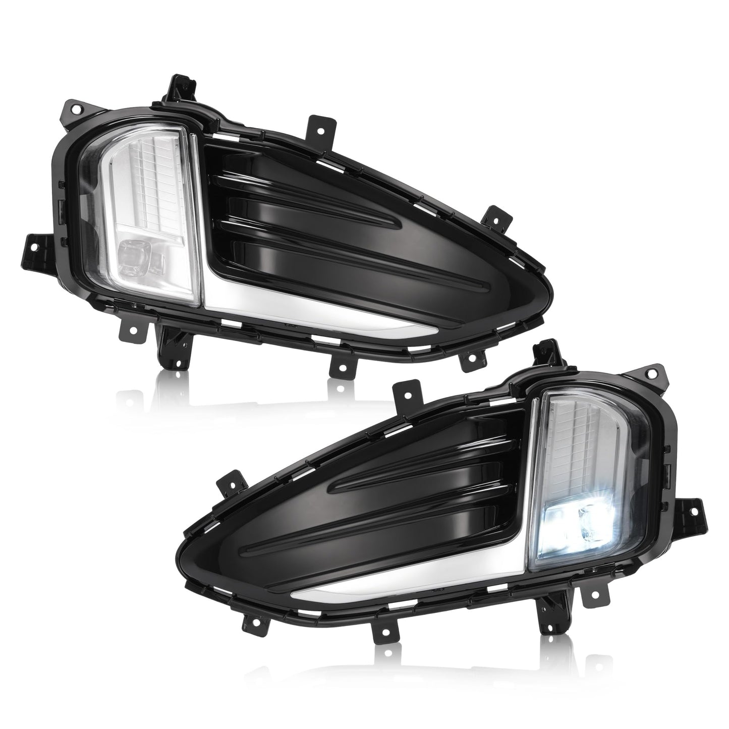 Ford Edge 2019-2024 Front Bumper LED Fog Lights with Bezel