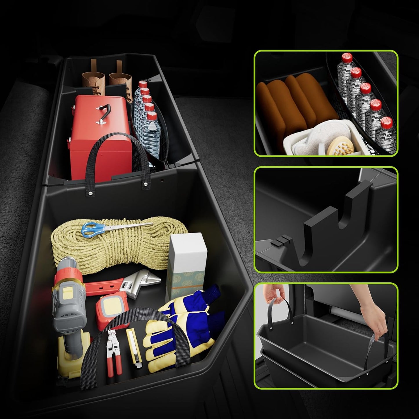 Upgraded Rear Underseat Storage Box for 2015-2026 Ford F-150 SuperCrew & 2017-2026 Super Duty Crew Cab