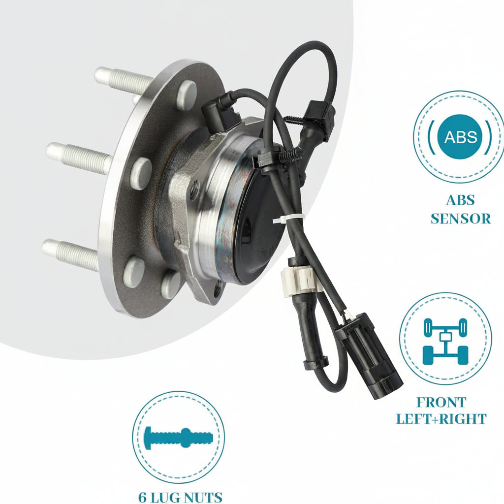 2WD Front Wheel Hub Assembly for 1999-2006 GM 1500 6-Lug Trucks/SUVs - 515054, w/ABS (1-PCS)